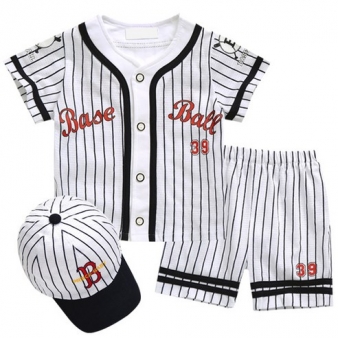 BAEBAE 여름야구3SET(블랙) 자체제작! 국내생산 야구복 세트 아기 모자 유니폼 무형광 어린이 스포츠 공용(3~48개월)