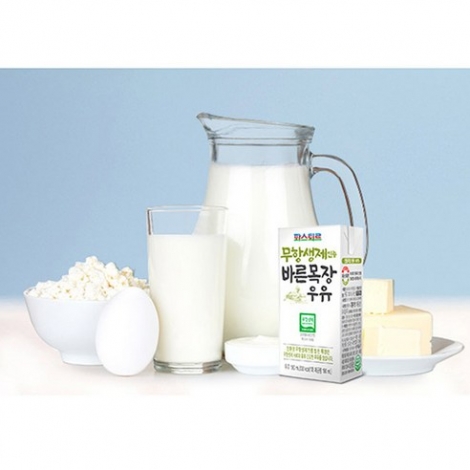 파스퇴르 무항생제 인증 바른목장 우유